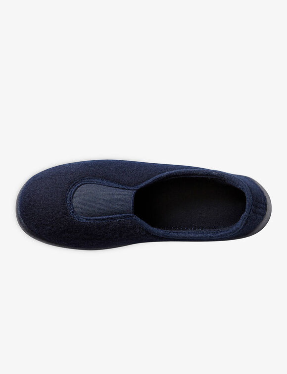 Effen ballerina's - rekbare fleecestof (marine) Effen ballerina's - rekbare fleecestof (marine)